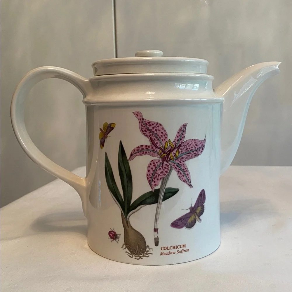 Portmeirion • “The Botanic Garden” Coffee Pot in Snowdrop & Crocus Flora Pattern - Picture 5 of 17